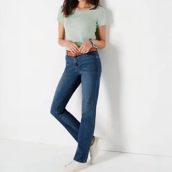 J. Jill Denim - J.Jill Petite Tried and True Blue Straight Slim Leg Mid Rise Denim Jeans Size 8P